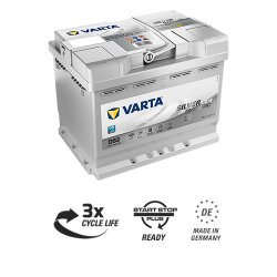 Varta A8 (D52) AGM Silver Dynamic Battery 027AGM